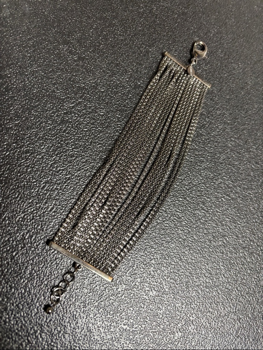 Express Multi Chain Wrap Gunmetal Silver Tone Edgy Bracelet